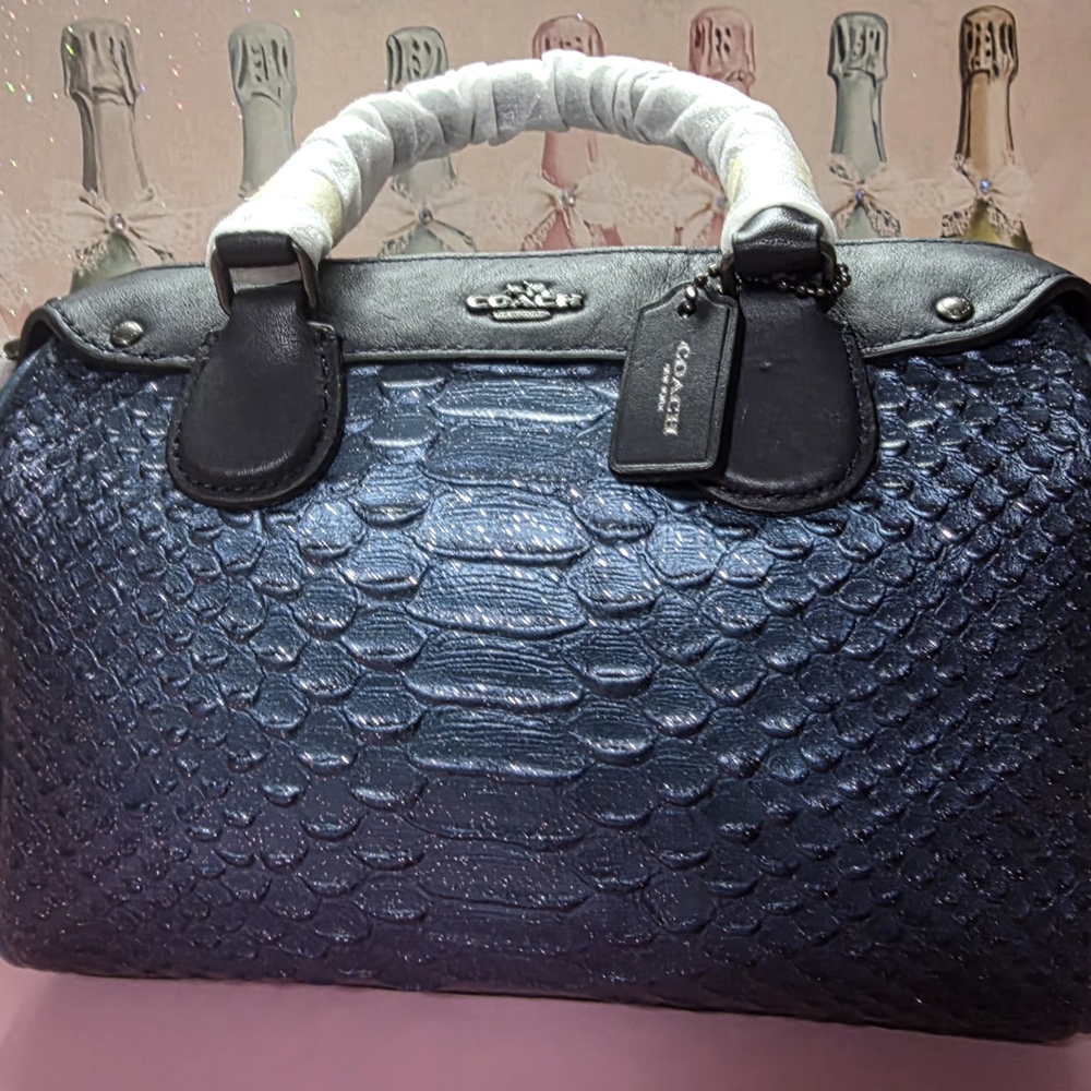 Coach Metallic Blue Satchel